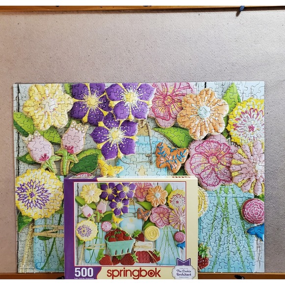 Springbok 500 Piece Jigsaw Puzzle Springtime Cookies Rebecca Weld Made in USA - Picture 9 of 9